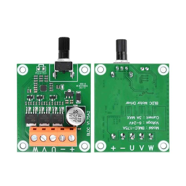 75W 200W DC Brushless Motor Drive Control Board 12V24V High-power Brushless Fan Motor Speed Regulator