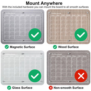 Calendario Acrílico Magnético Reutilizable Personalizado, Pizarra de Borrado en Seco con Tablero de Notas para Refrigerador - Product Image 4