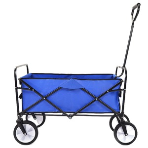 Chariot de camping pliable en tissu Oxford bleu à quatre roues pour usage extérieur - Product Image 5