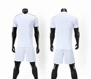 ชุดเสื้อเจอร์ซีย์กีฬาฟุตบอลสีดำไม่มีลายพิมพ์ - Product Image 3