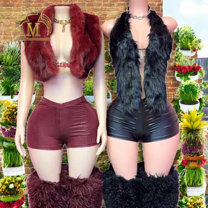 Conjunto de 2 Piezas de Cuero Sintético para Mujer 2026, Top Corto y Shorts Ajustados por Encima de la Rodilla, Estilo Y2K Ecológico MOLIKA - Product Image 2