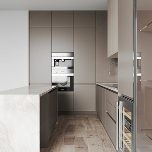 Set Completo di Mobili per Villa Australiana: <span class=keywords><strong>Cucina</strong></span> con Isola, Pensili, Cerniere in Marmo e Mobili da Incasso in Melaminico - Product Image 4