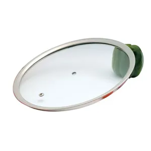 Tapas de olla sin mango de 4Mm, cubierta de vidrio templado plano para utensilios de cocina