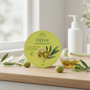 MBL Olive K-Beauty Corée Cosmétique Gel Apaisant Crème Hydratante Visage 300ml pour Tous Types de Peau Fabriqué en Corée - Product Image 3