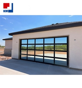 Porte de <span class=keywords><strong>garage</strong></span> sectionnelle moderne en verre trempé de qualité supérieure, cadre en aluminium isolé thermiquement, idéale pour les villas et les applications commerciales - Product Image 4