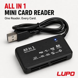 Lector de Tarjetas de Memoria Externo Bingostyle de 6 Ranuras Compatible con Tarjetas SD, <span class=keywords><strong>Memory</strong></span> <span class=keywords><strong>Stick</strong></span> <span class=keywords><strong>Pro</strong></span> Duo, Compact Flash y SmartMedia Plug-and-Play para - Product Image 1