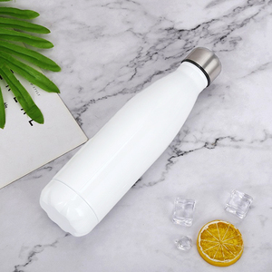 กระบอกน้ำสุญญากาศสแตนเลสสีขาว ดีไซน์มินิมอลสองชั้น สำหรับการเดินทาง - Product Image 1