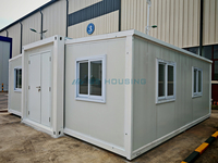 Maison conteneur mobile extensible en acier de 20 pieds, écologique, préfabriquée, 3 chambres, de luxe, avec panneaux sandwich, pour extérieur et école en bois
