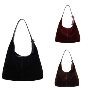 Túi <span class=keywords><strong>tote</strong></span> nhung màu trơn dành cho nữ Thiết kế đơn giản Đa năng Phong cách Sử dụng hàng ngày Túi đeo vai sức chứa lớn - Product Image 5