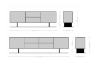 Buffet en chêne texturé 3D de style nordique contemporain avec tiroirs de rangement pour la décoration intérieure