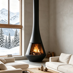 Elegante Chimenea de Leña Independiente con Forma de Cono, Chimenea Abierta para Leña - Product Image 2