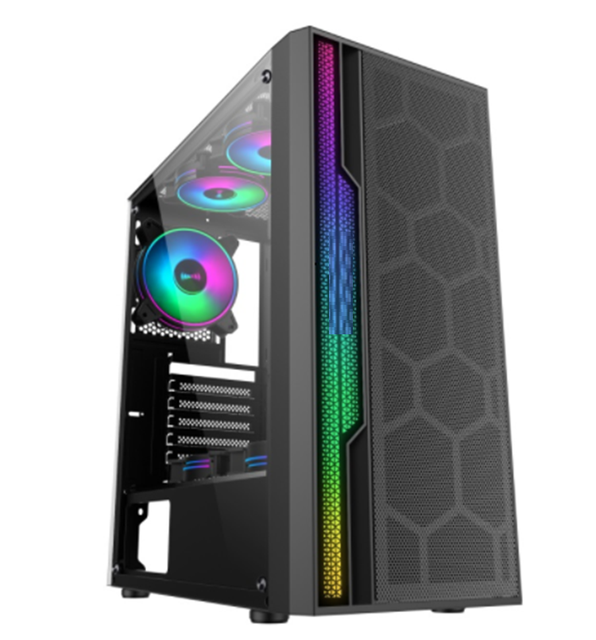 Ancreu Mini Home PC Gaming Desktop System Chassis MicroATX Aluminum Alloy Full Tower Efficient Dust-Proof Easy-Clean Design