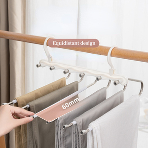 Perchero Plegable Multifuncional de Acero Inoxidable de Doble Nivel para Pantalones, Organizador de Ropa, Ahorra Espacio, Venta al por Mayor - Product Image 3