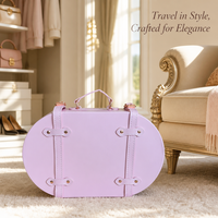 Boîte cadeau personnalisée de luxe en PU avec poignée et logo estampé or pour enfants sur le thème du Plein Lune