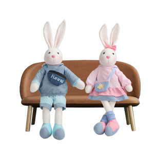 Zaves ev rahat dekorasyon tavşan oyuncak kumaş erkek ve kız çifti sokak spor stil sevimli uzun kulaklı tavşan peluş bebek - Product Image 5