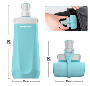 SMILEDRINK 600ml 20oz sans BPA étanche pratique tasse torsion bouchon pliable Silicone bouteille d'eau pour voyager - Product Image 2