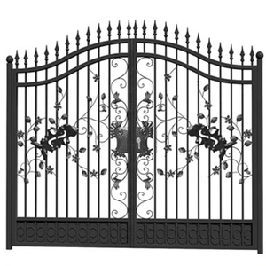 OEM/ODM 30 Jahre Erfahrung Maßgefertigtes Farbiges Villa-Sicherheits-Automatisiertes Schmiedeeisen-Schwingtür-Sicherheitstor - Product Image 1