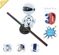 Ventilateur holographique 3D 42CM, écran LED de bureau, projection publicitaire en aluminium OEM avec contrôle par application