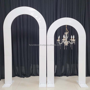 Furun Factory Wholesale Eco-Friendly Durable Stainless Steel Arch <b>Stand</b> <b>Gold</b> <b>Mirror</b> Silver Finish Customizable Width Wedding - Product Image 5