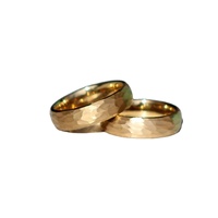 Ensemble d'alliances martelées en or 18 carats pour couples, bagues de mariage assorties pour lui et pour elle, largeur 6 mm et 8 mm, bijoux de fiançailles