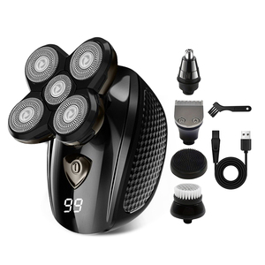 Recortadora de Barba de Cinco Cuchillas con Alimentación USB, Afeitadora Rotatoria de Acero Inoxidable para Uso Doméstico y Hotelero, Impermeable, Multifunción - Product Image 1