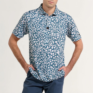 Polo de golf pour homme avec logo professionnel, imprimé par sublimation, confortable, extensible dans les 4 sens, séchage rapide, coupe ajustée, manches courtes - Product Image 1