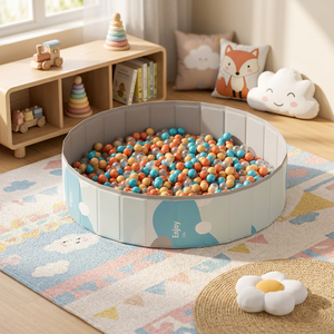 Piscine pliable en PVC Jiami pour animaux de compagnie (chats et chiens) et enfants, design balle océanique, 80 cm - Product Image 3
