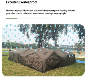 Nhà máy bán sang trọng ngoài trời không thấm nước 17.2 màu xanh lá cây màu be Oxford Vải Du Lịch <span class=keywords><strong>Inflatable</strong></span> cabin Nhà lều cắm trại không khí lều - Product Image 5