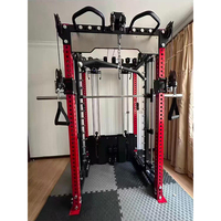 Machine Smith 3-en-1 robuste en acier au carbone, capacité de charge de 510 kg pour les exercices de squat, de développé couché et de tractions - Utilisation intérieure