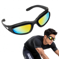 Lunettes tactiques C5, coupe-vent, légères, polarisées UV400, 4 verres interchangeables, anti-buée, pour le sport et le cyclisme