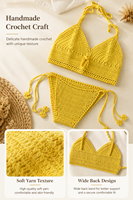 Ensemble de plage et maillot de bain au crochet pour femme, 2 pièces, tenue de plage estivale pour les vacances