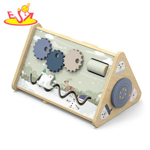 <span class=keywords><strong>Cube</strong></span> d'activité multifonction en bois Montessori-Triangle Abacus, Whack-a-Mole & Jeu de mémoire pour l'apprentissage précoce W12D710 - Product Image 1