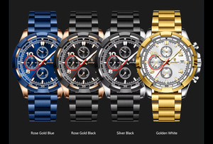 Poedagar 685 New Fashion Men Quartz Watch 47MM Dial Waterproof Multi-Functional Chronograph Stainless Steel Business Watch - Product Image 6