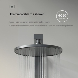 Barre de douche coulissante R&T Z5 avec quatre sorties, plateforme de rangement élargie, réglage par bouton, fixation murale en cuivre local - Product Image 4