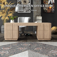 Bureau de direction de luxe en bois massif traditionnel, table d'étude durable, mobilier exécutif pour villa et immeuble de bureaux