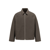 Blouson Bomber Kippo Printemps Décontracté à Fermeture Éclair Style Vintage Streetwear pour Homme, Col Rabattu, 100% Polyester, Motif Uni Imprimé par Décharge