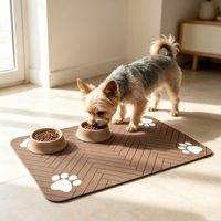 Tapis d'alimentation pour animaux de compagnie en boue de diatomée de haute qualité, super absorbant, séchage rapide, antidérapant, pour chien et chat, facile à nettoyer
