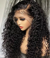Peluca de Cabello Humano Rizado Birmano Sin Procesar, 13x4 HD, Encaje Frontal Transparente, Pre-Desplumada, con Cabello de Bebé, 180 de Densidad, para Mujeres Negras