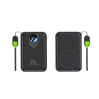 Batterie externe portable magnétique Li-Polymère Super Type-C 20W 22.5W avec sortie de charge sans fil et câble