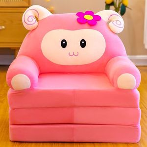 Canapé-lit pliable en peluche pour enfants 2 en <span class=keywords><strong>1</strong></span>, convertible, canapé paresseux à motif de dessin animé, housse lavable, canapé en mousse pour enfants, pour chambre d'enfant, salon - Product Image 5