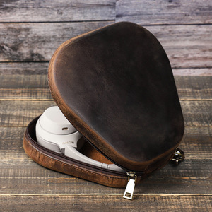 Funda protectora de cuero de vaca para <span class=keywords><strong>Sony</strong></span> WH-<span class=keywords><strong>1000xm4</strong></span>, bolsa de transporte de viaje, con correa de cuerda, Vintage - Product Image 3