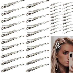 Al por mayor Pinzas <span class=keywords><strong>de</strong></span> Pelo Tipo Pico <span class=keywords><strong>de</strong></span> Pato para Mujer, para Peinado y Separación, Pinzas Plateadas para Cabello Largo, Pinzas <span class=keywords><strong>de</strong></span> Cocodrilo para Rizos y Cabello Grueso, Herramienta <span class=keywords><strong>de</strong></span> Salón - Product Image 1