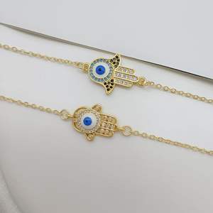 JML moda donna occhio blu regolabile per braccialetto occhio del diavolo colorato zircone portafortuna arcobaleno <span class=keywords><strong>Hamza</strong></span> palma tacchino Charm regalo - Product Image 3