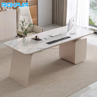 Chef de table moderne Bureau d'ordinateur Bureau en pierre frittée Table de luxe pour PDG Bureaux de direction Mobilier de bureau