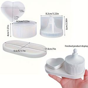 4-टुकड़ा बड़े ट्रे vase भंडारण राल कास्टिंग मोल्ड सेट कमल सिलिकॉन मोल्ड घर सजावट और केक उपकरणों के लिए - Product Image 5