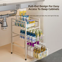 Organiseurs sous évier MIXWARES, étagère coulissante multi-niveaux pour rangement au sol, pour cuisine et maison