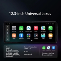 Reproductor de DVD de 12.3 Pulgadas con Pantalla Táctil Vertical, Radio, Navegación Android 15, Kit Completo para Lexus GX 2005-2011