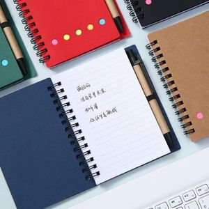 Set de Cuadernos de Notas Autoadhesivos en Espiral A6, Herramienta Esencial para Estudio y Oficina, Bloc de Notas Adhesivas de Papel Kraft, Libro de Hojas Sueltas con Espiral para Notas - Product Image 4