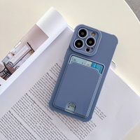 Casing Dompet Ponsel Matte Penuh iPhone 13 Pro Max, Casing Pelindung Belakang Slot Kartu Tahan Guncangan untuk Iphone 13 Mini