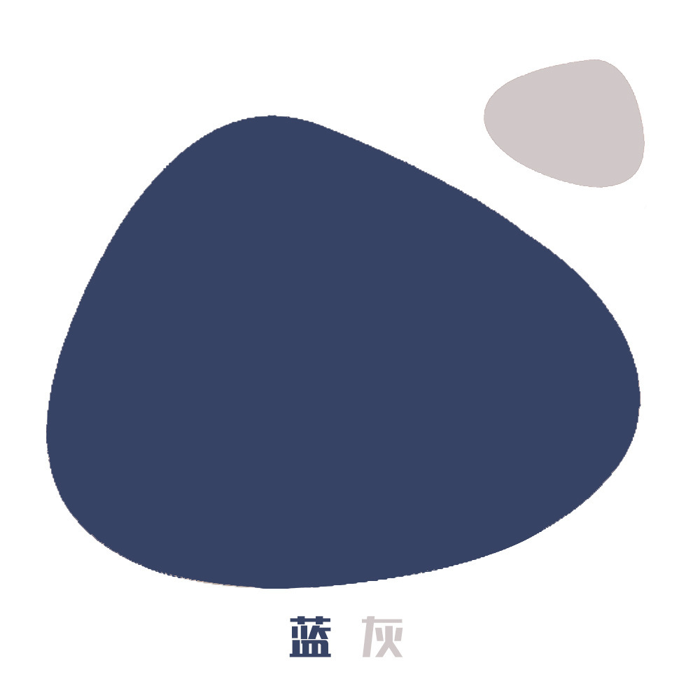 Ensemble set de table et dessous de verre bleu-gris